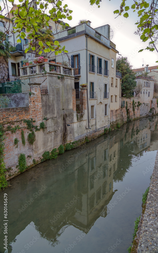 Charming Medieval Canal Scene in Padua Italy