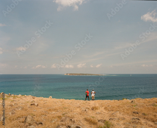 Caribbean Local People Taking In the Island View