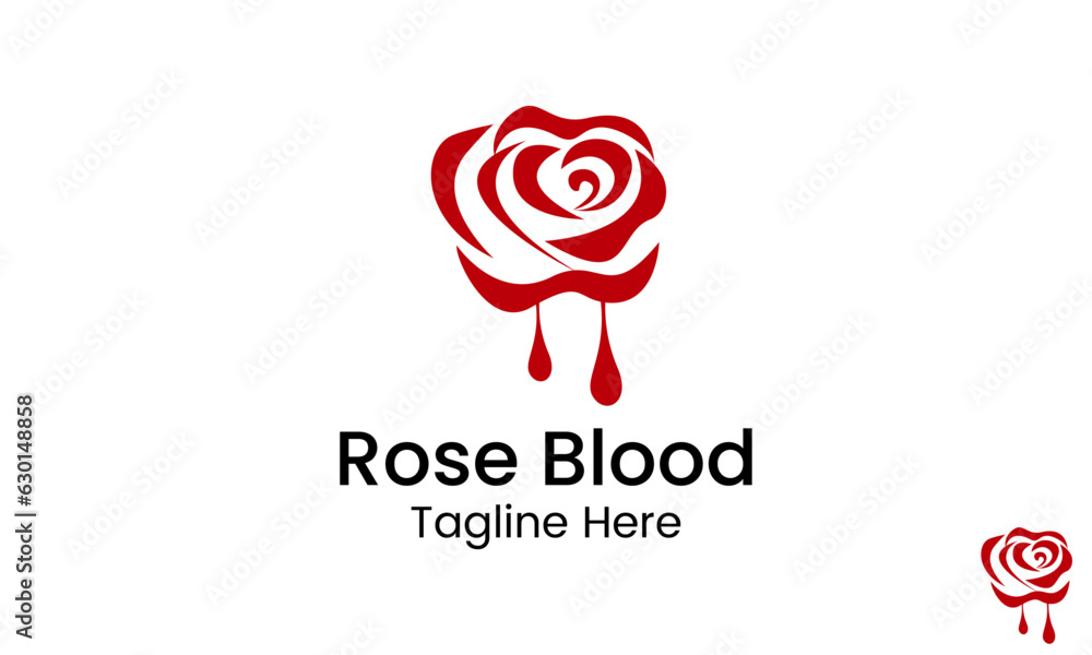 Rose Blood Logo Design Template. Rose Blood Logo Design Template.