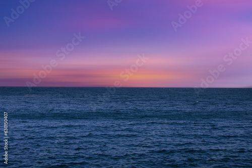 Sea ocean and cloudy sky background. sunset.