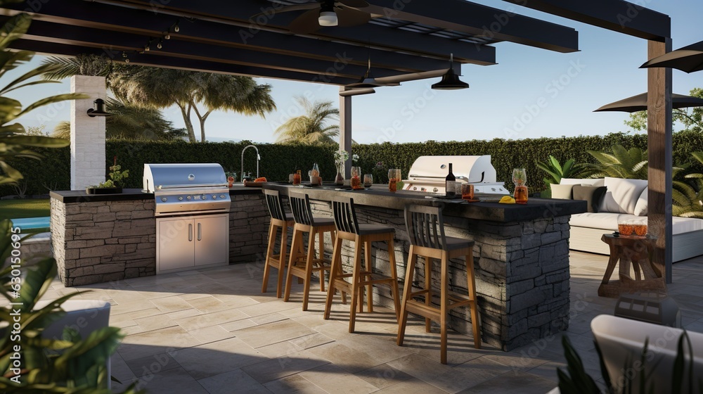 restaurant in the luxury resort. Generative AI restaurant in the luxury resort. Generative AI