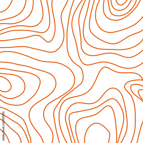Orange Topography Lines Background