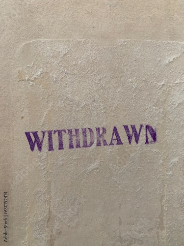 Принти на полотні Withdrawn stamp in purple ink