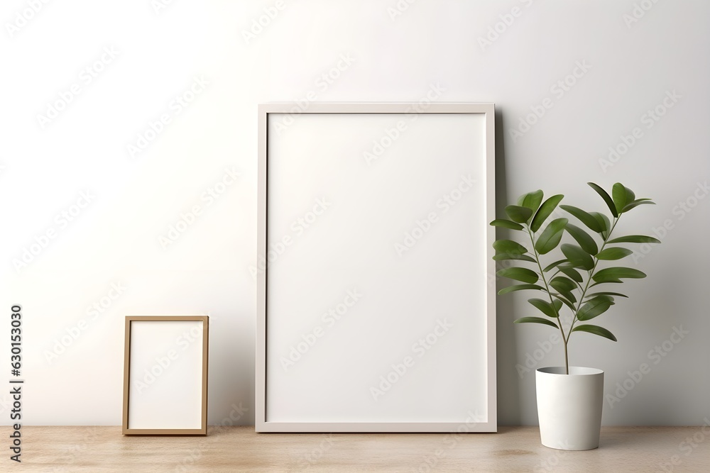 Neutral and Balanced Gallery Ambiance Frame Mockup, generative, ai Neutral and Balanced Gallery Ambiance Frame Mockup, generative, ai