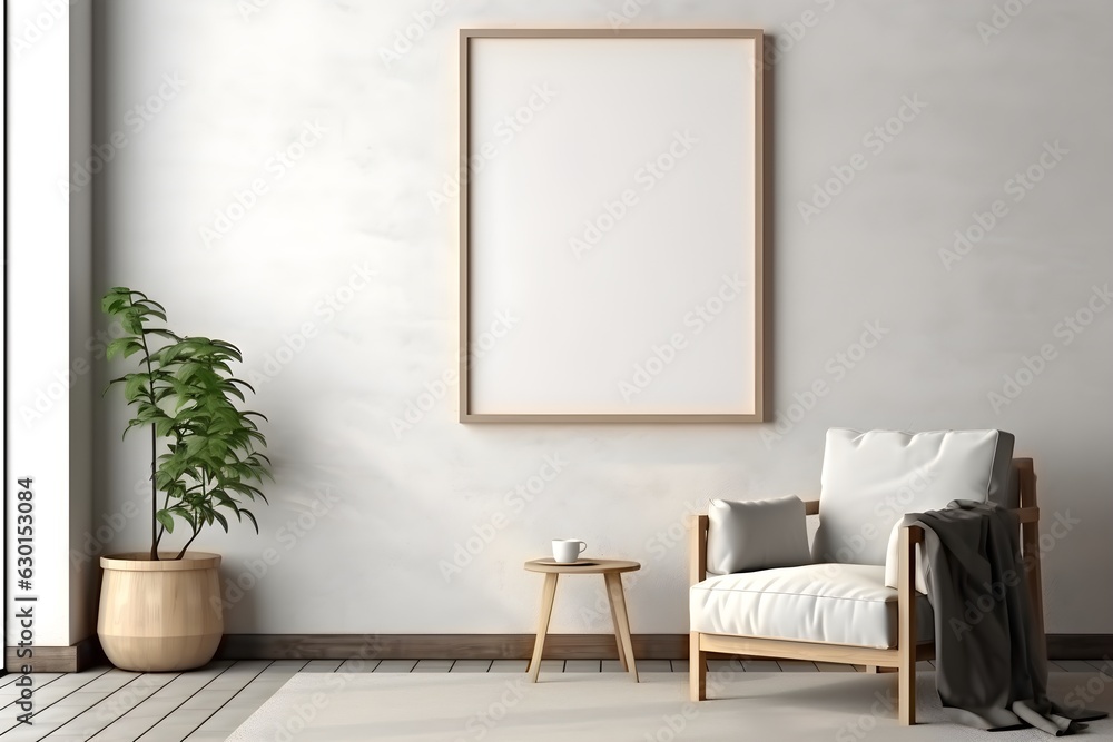 Harmonious Living Area Mockup, generative, ai Harmonious Living Area Mockup, generative, ai