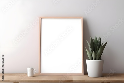 Soft and Refined Gallery Ambiance Frame Mockup, generative, ai