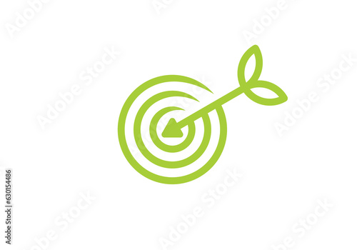 target leaf logo design. focus growth concept symbol icon vector