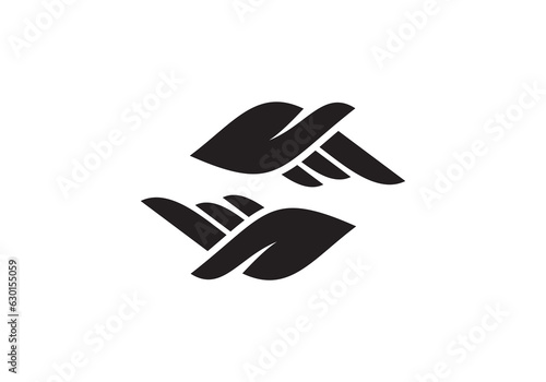 hand health care logo design vector illustration