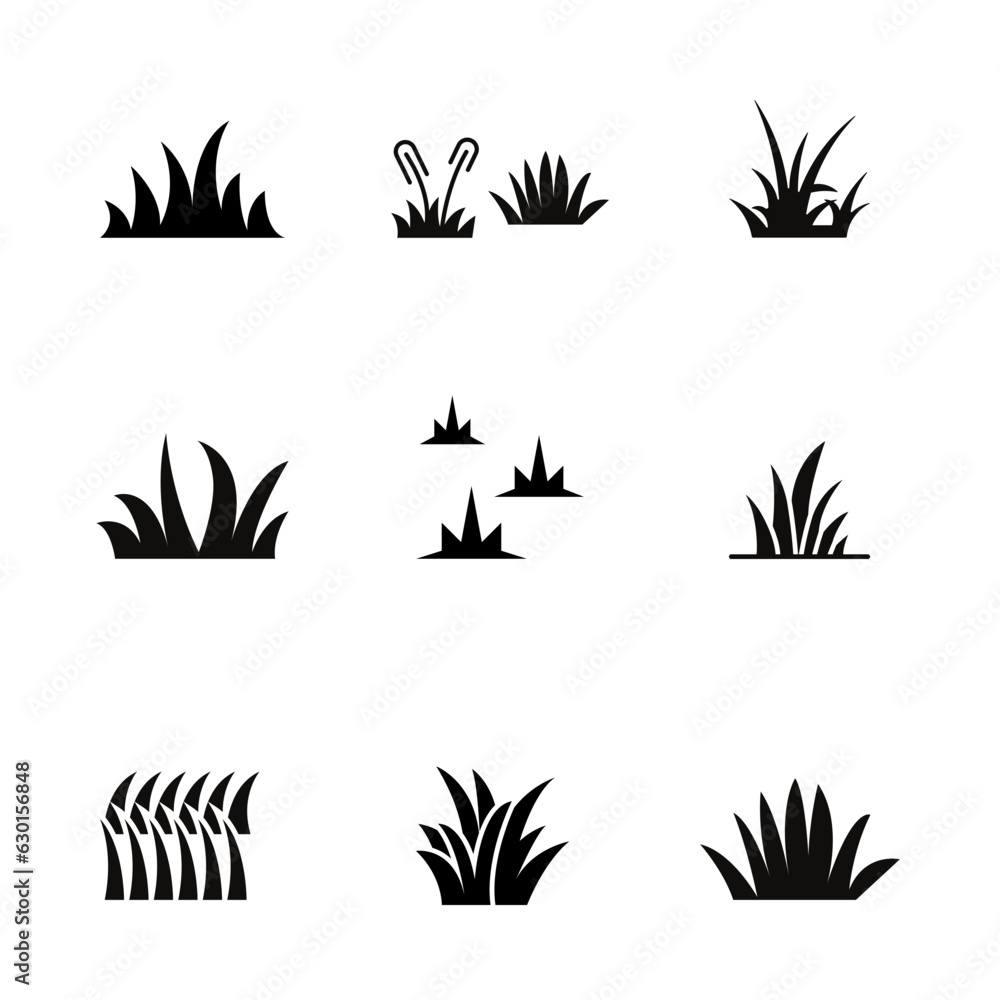 Wild grass and weed icon illustration vector.