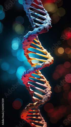 DNA - Spiral DNA - Science - Created with Generative AI technology.