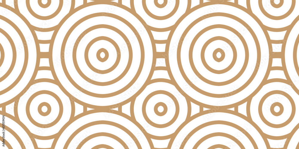  Seamless spirals pattern with circles and seamless pattern with waves and brown floral decoration swirl geomatices retro background.