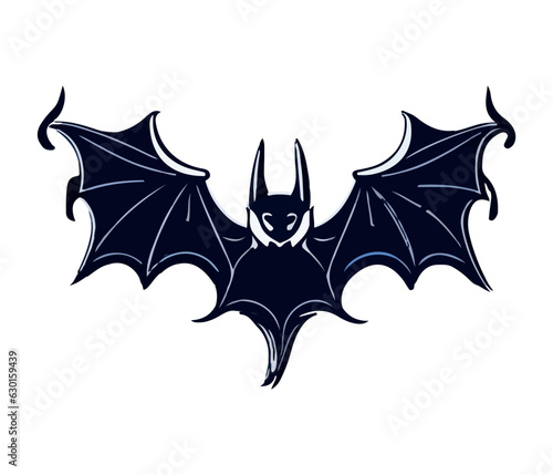Flying Bat Vector art    Isolated on white background customize shape use own design.
