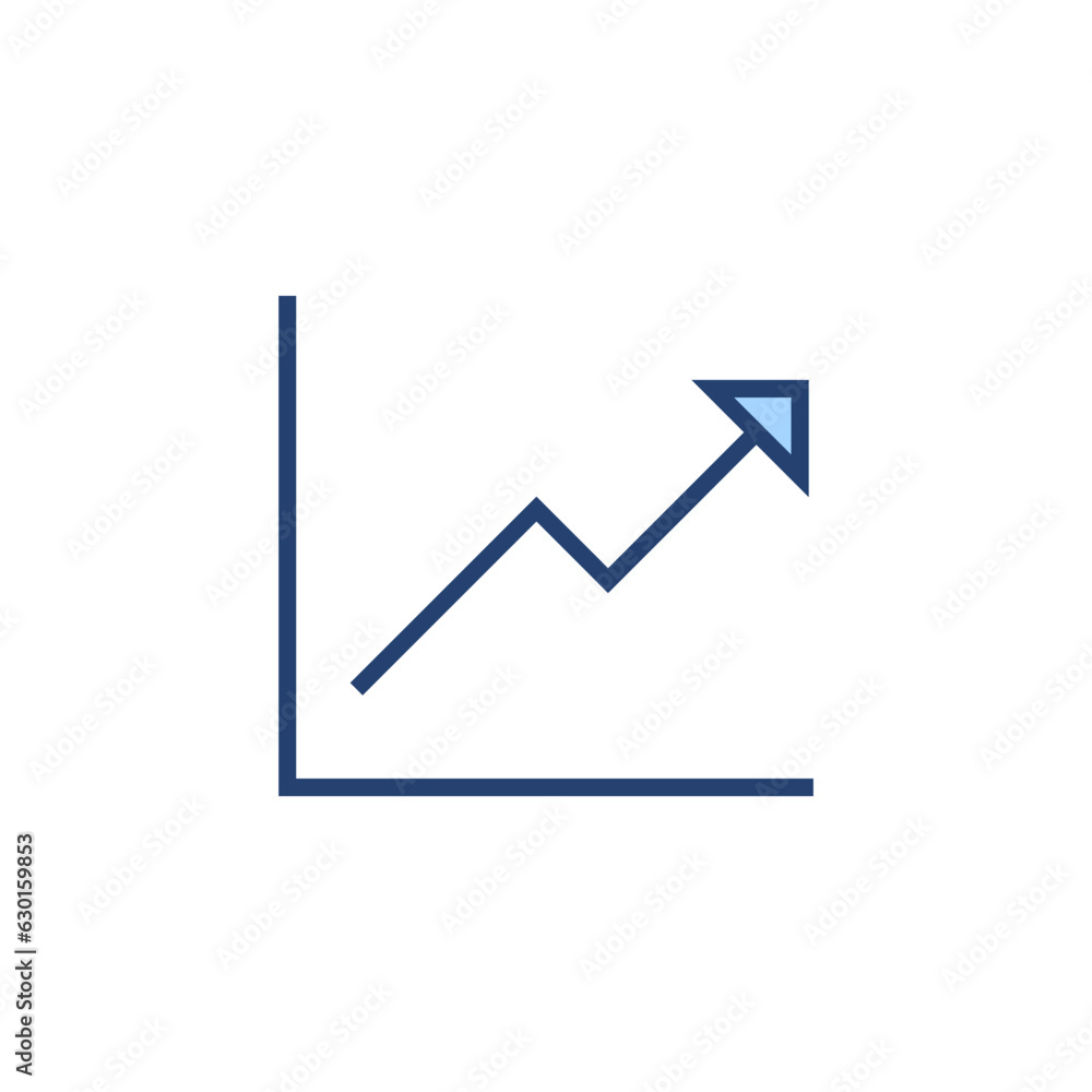 Growing graph icon vector. Chart sign and symbol. diagram icon Growing graph icon vector. Chart sign and symbol. diagram icon
