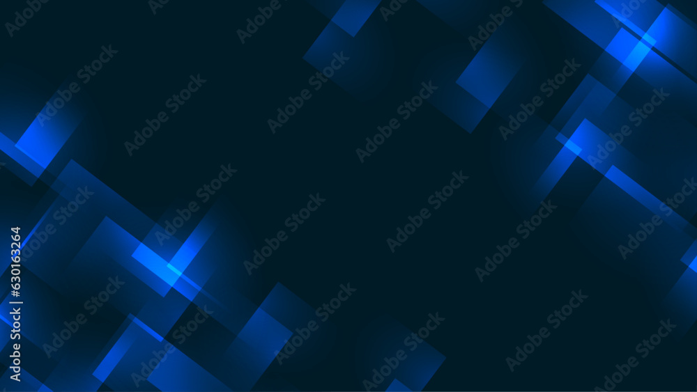Obraz premium Glowing color rectangles collection on dark blue background shining object banners