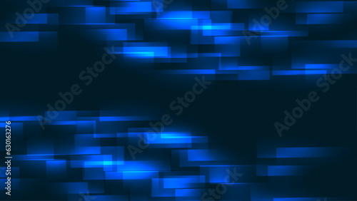 Glowing color rectangles collection on dark blue background shining object banners