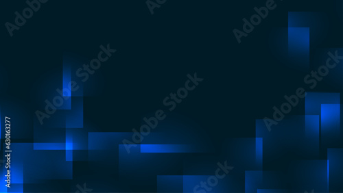 Glowing color rectangles collection on dark blue background shining object banners