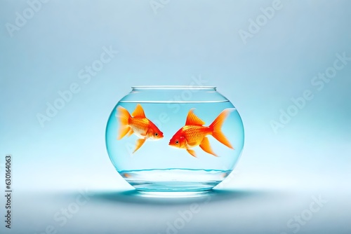 goldfish in a water bowl generated by AI tool