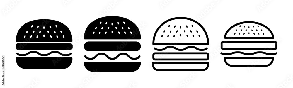 Burger icon set illustration. burger sign and symbol. hamburger Burger icon set illustration. burger sign and symbol. hamburger
