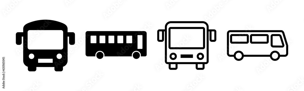 Bus icon set illustration. bus sign and symbol. transport symbol