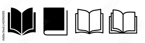 Book icon set illustration. open book sign and symbol. ebook icon