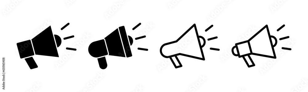 Megaphone icon set illustration. Loudspeaker sign and symbol Megaphone icon set illustration. Loudspeaker sign and symbol