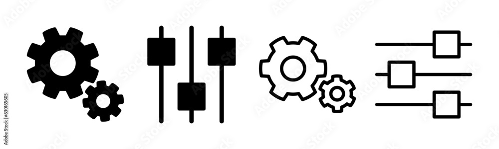 setting Icon set illustration. Cog settings sign and symbol. Gear Sign setting Icon set illustration. Cog settings sign and symbol. Gear Sign