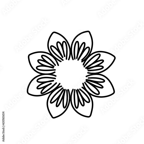 Doodle flower. Hand drawn line sketch flowers collection