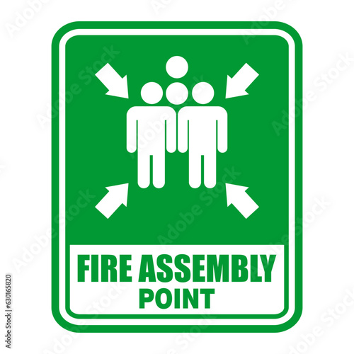 Fire Assembly Point, sticker and sign vector