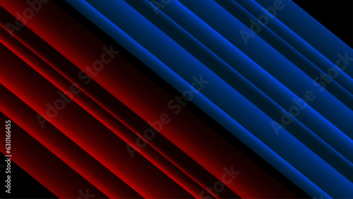 3D red blue coloured abstract background. Geometry design background.