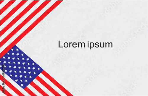 American flag blank editable vector illustration. Multipurpose background for all type of poster, banner, sticker or flyer. eps 10.