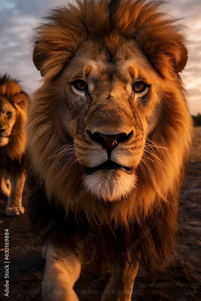 Lion, Wildlife Photography, Generative AI