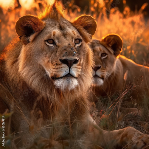 Lion, Wildlife Photography, Generative AI © Vig