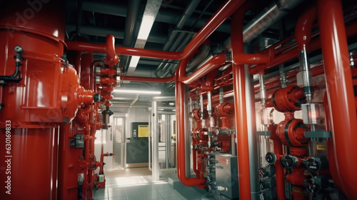 The fire protection piping room