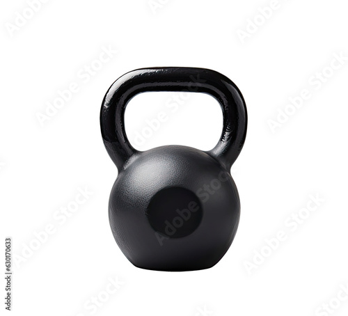 Black kettlebell isolated on transparent background photo