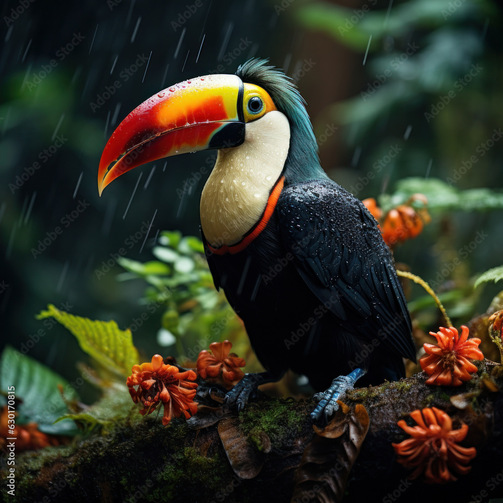 Obraz premium Tucan, Wildlife Photography, Generative AI