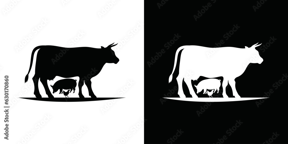 farm animal icon. with beef, chicken, pork, butcher shop, steak house. Vector illustration farm animal icon. with beef, chicken, pork, butcher shop, steak house. Vector illustration
