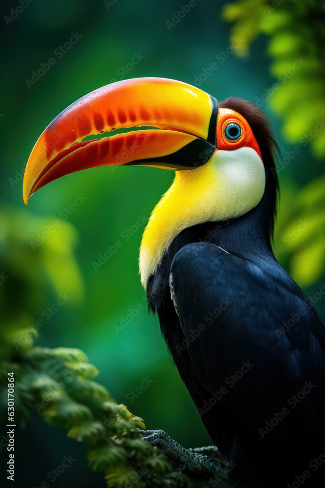 Fototapeta premium Tucan, Wildlife Photography, Generative AI