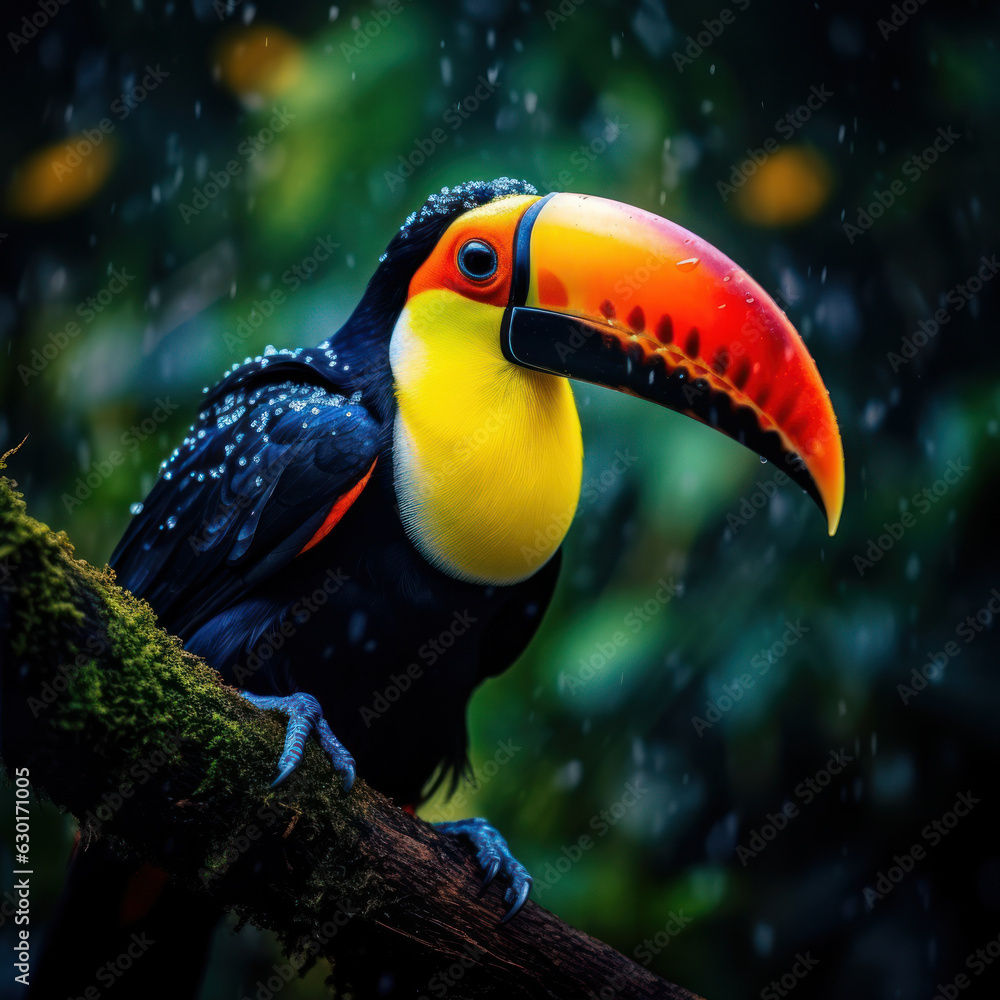 Fototapeta premium Tucan, Wildlife Photography, Generative AI