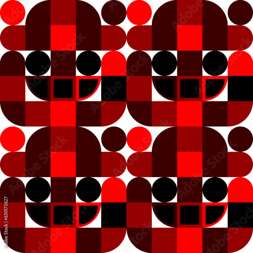Geometric Mosaic Abstract Pattern Decorative Ornament Background Wall Vector Illustration Dark Red