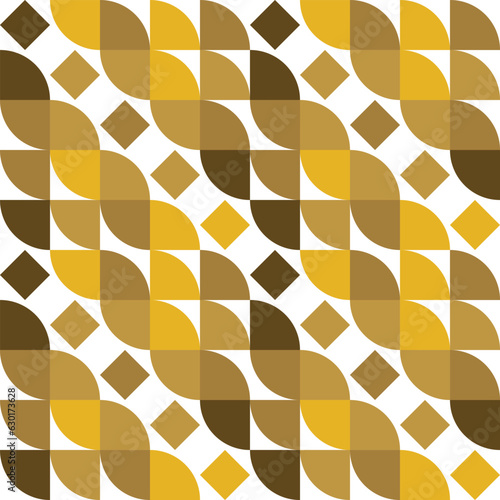 Geometric Mosaic Abstract Pattern Decorative Ornament Background Wall Vector Illustration White Brown