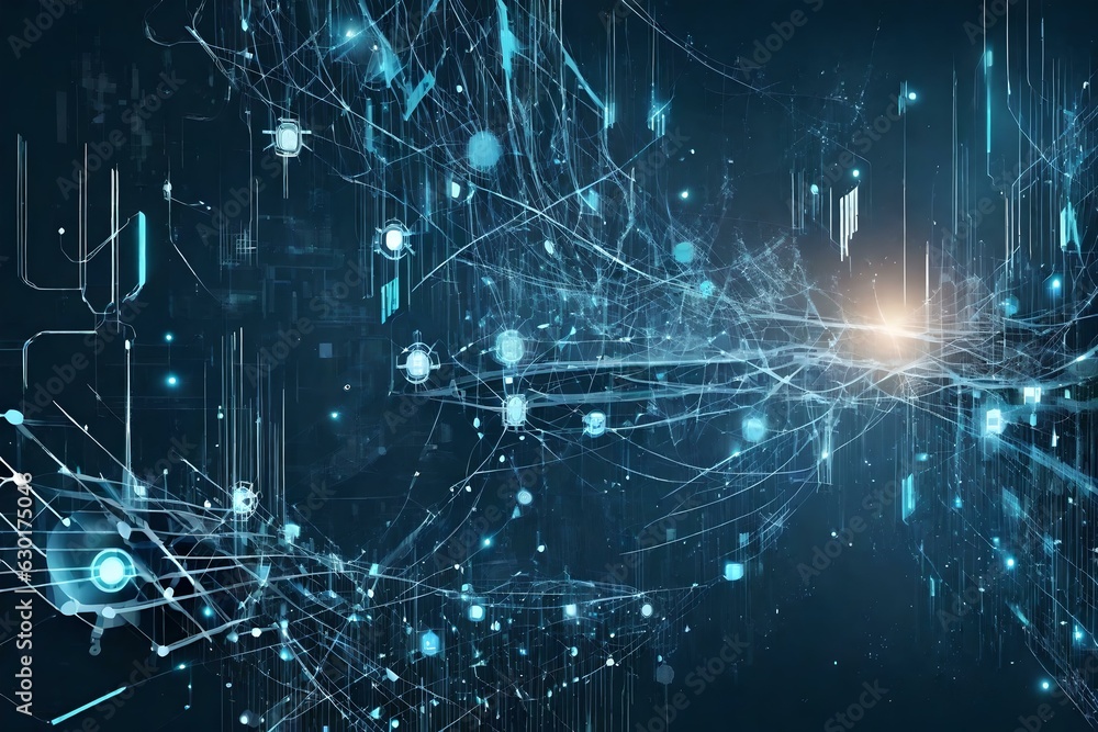 Fototapeta premium Abstract technology background. Generative AI