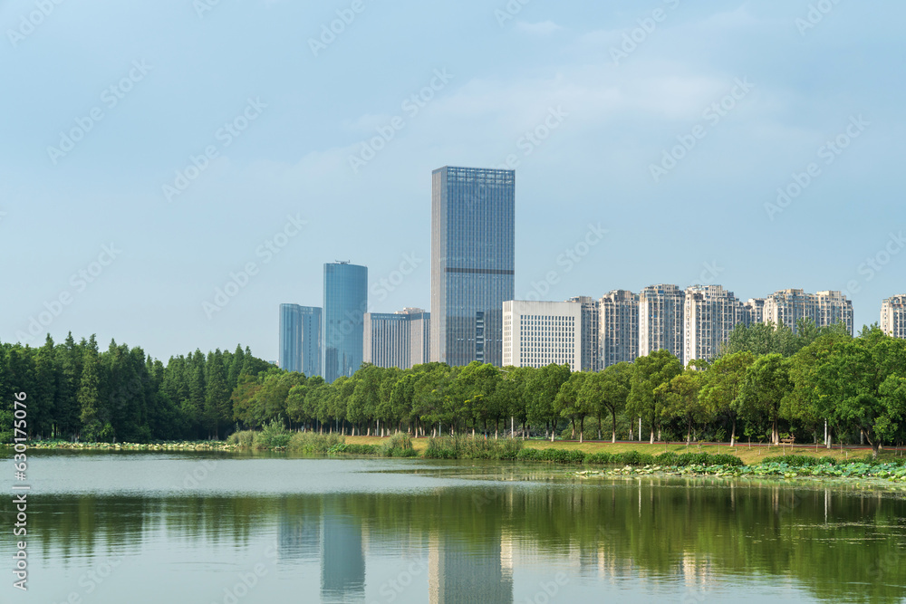 Lakeside modern office building in China