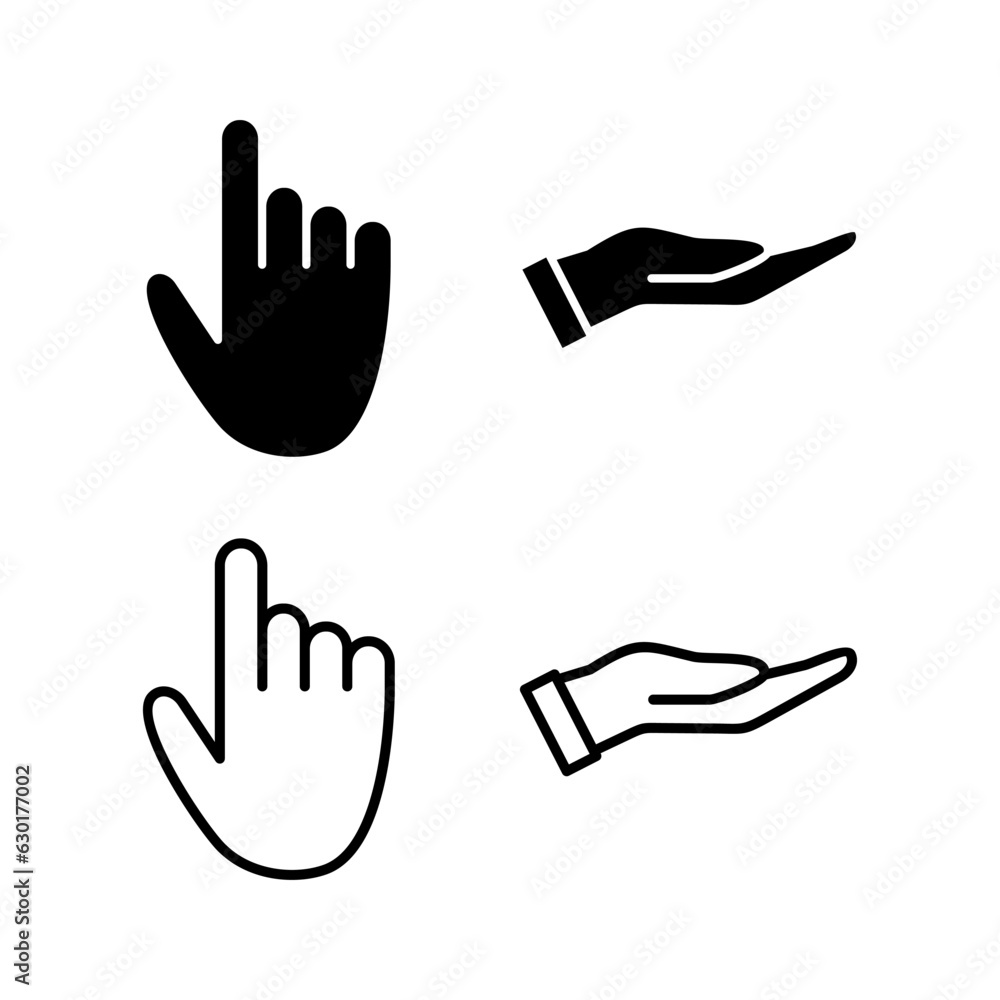 Obraz premium Hand icon vector. hand symbols. palm
