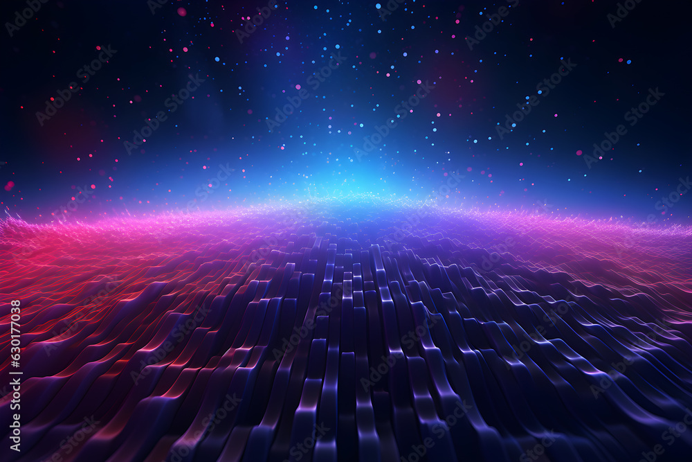 Naklejka premium abstract science technology design background with space blue and purple, AI generate