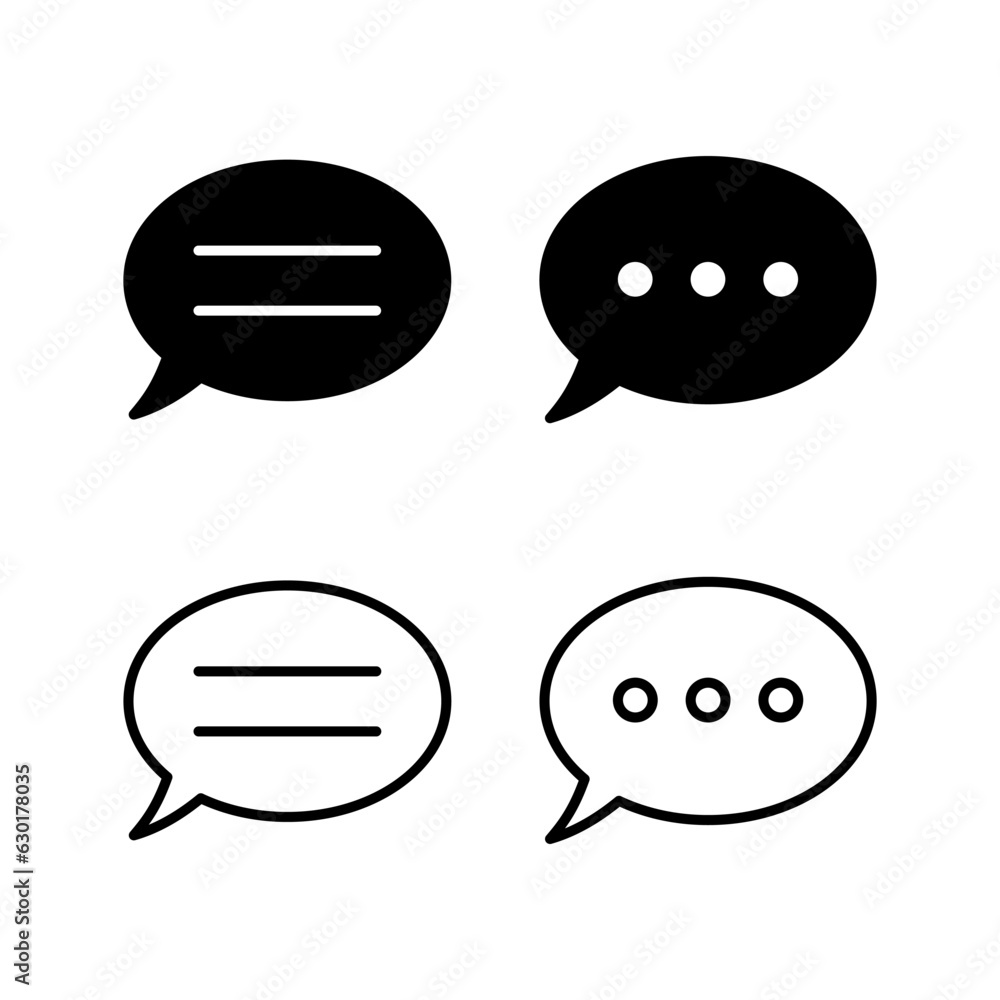 Chat icon vector. Chat Icon in trendy flat style isolated. Speech bubble symbol Chat icon vector. Chat Icon in trendy flat style isolated. Speech bubble symbol