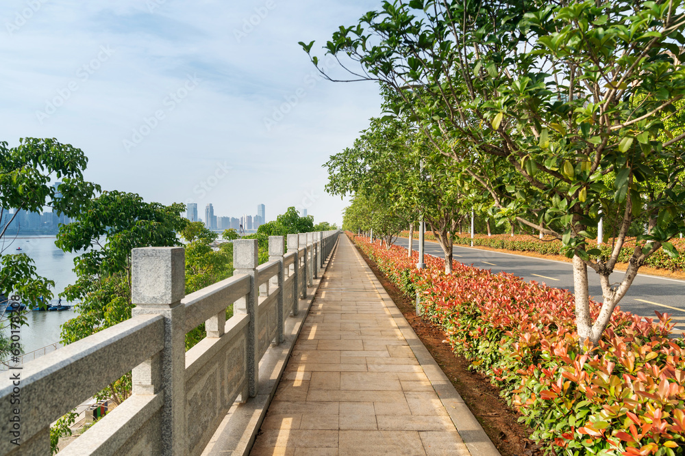 walkway in the modern city walkway in the modern city