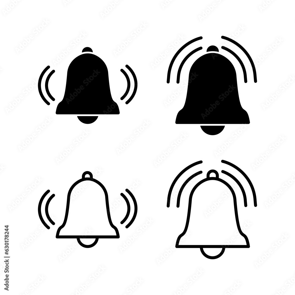 Bell Icon vector in trendy flat style isolated. Notification symbol web site design Bell Icon vector in trendy flat style isolated. Notification symbol web site design