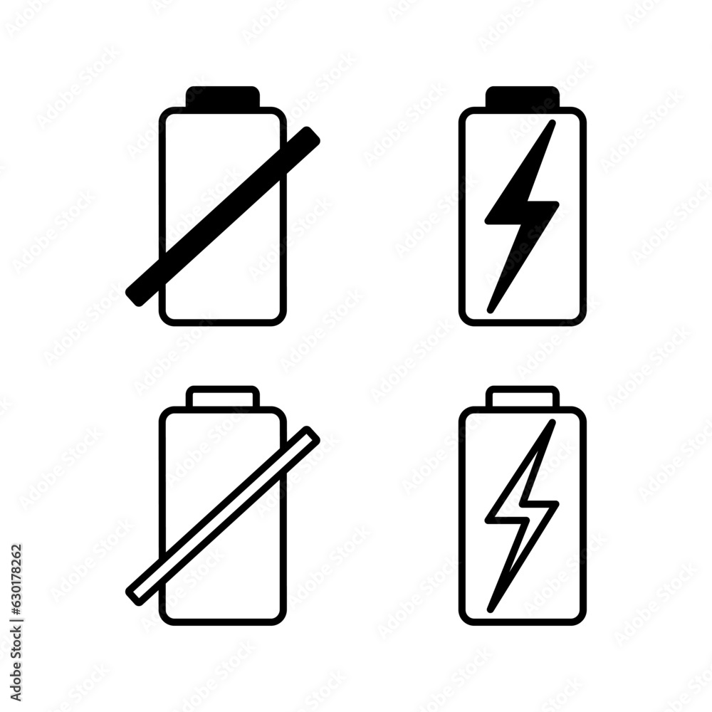 Obraz premium Battery icon vector. Battery charge indicator icon.