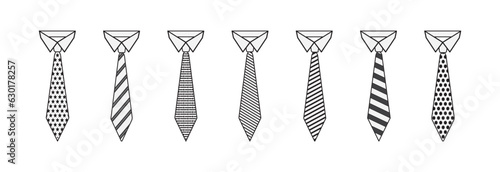 Necktie and neckcloth icons. Tie icon set, Modern vector symbols, isolated on a white background. Web symbols for web sites and mobile app. 