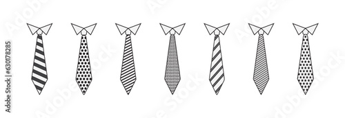 Premium set of necktie line icons. Tie icon set, Web symbols for web sites and mobile app. Modern vector symbols, isolated on a white background. Simple thin line signs.